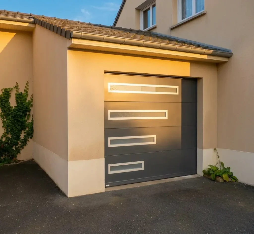 Porte de garage sectionnelle contemporaine -Avrillé2